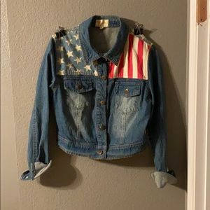 American Flag Jean Jacket